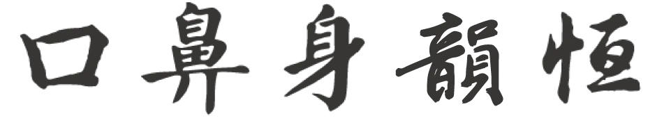 以圖示說明打鼾全人評估的五個面向:口、鼻、身、韻、恆,呈現口腔、鼻腔、體態、呼吸模式與長期維持之間的關係